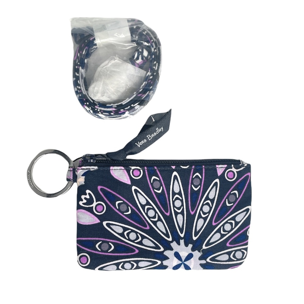 Vera Bradley Zip ID Case Lanyard Mimosa Medallion - Picture 7 of 7